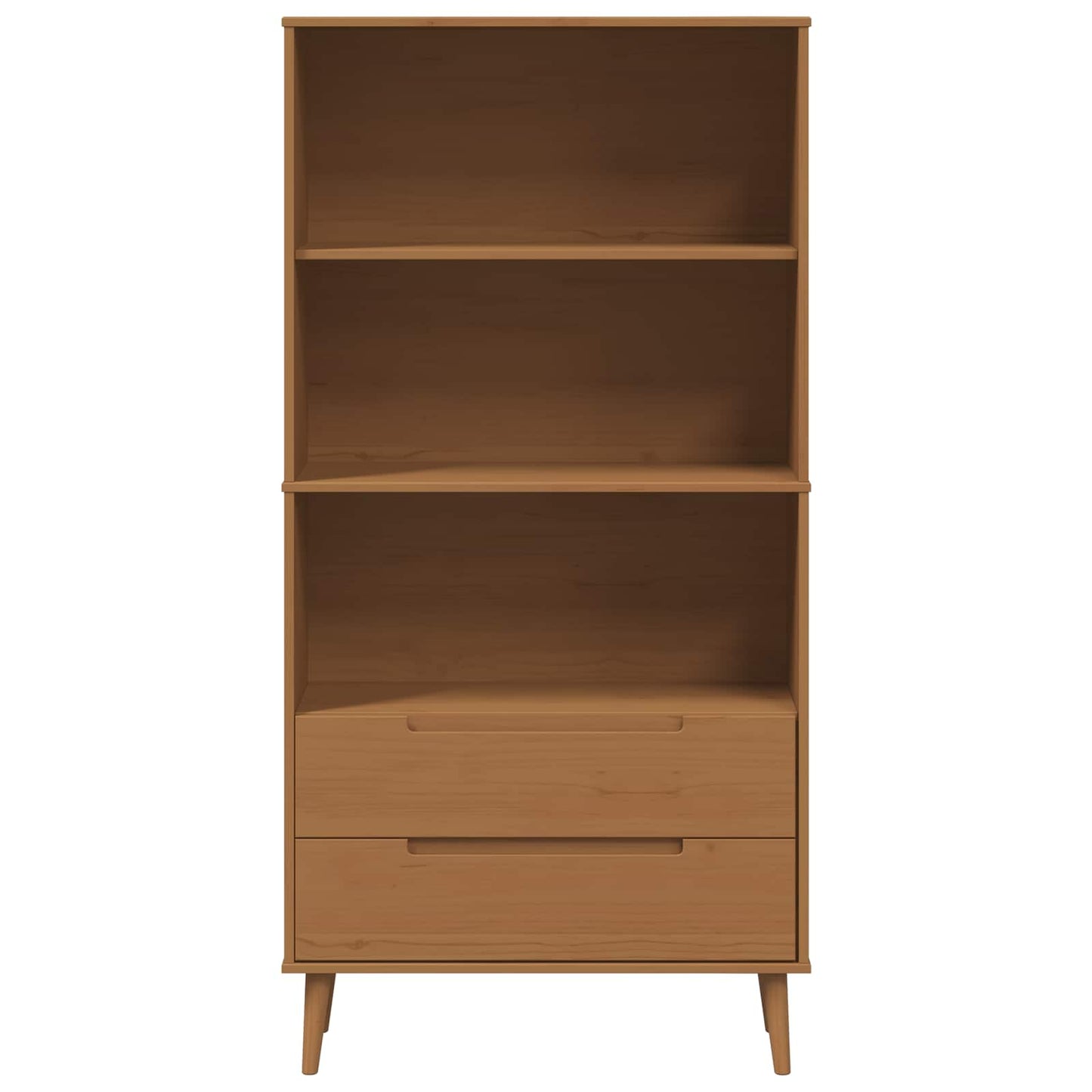 Bookcase MOLDE 85 x 35 x 170.5 cm Solid Pine Wood Caramel