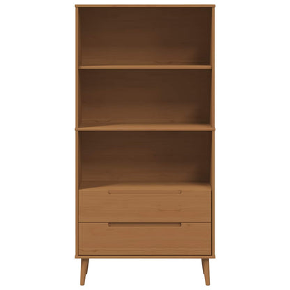 Bookcase MOLDE 85 x 35 x 170.5 cm Solid Pine Wood Caramel