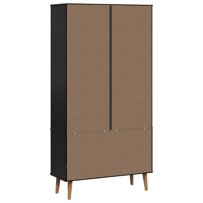 Glass Display Cabinet Black 90 x 35 x 175 cm