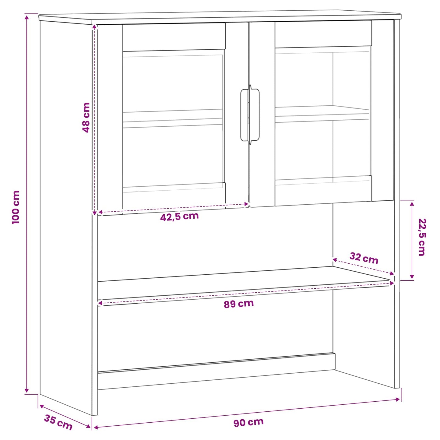 Hutch Caramel 90 x 35 x 100 cm