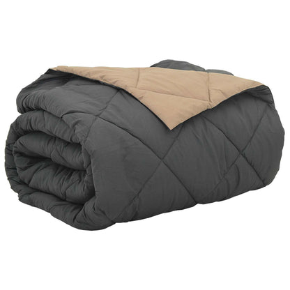 Summer Duvet Anthracite and Taupe 200 x 200 cm Microfiber