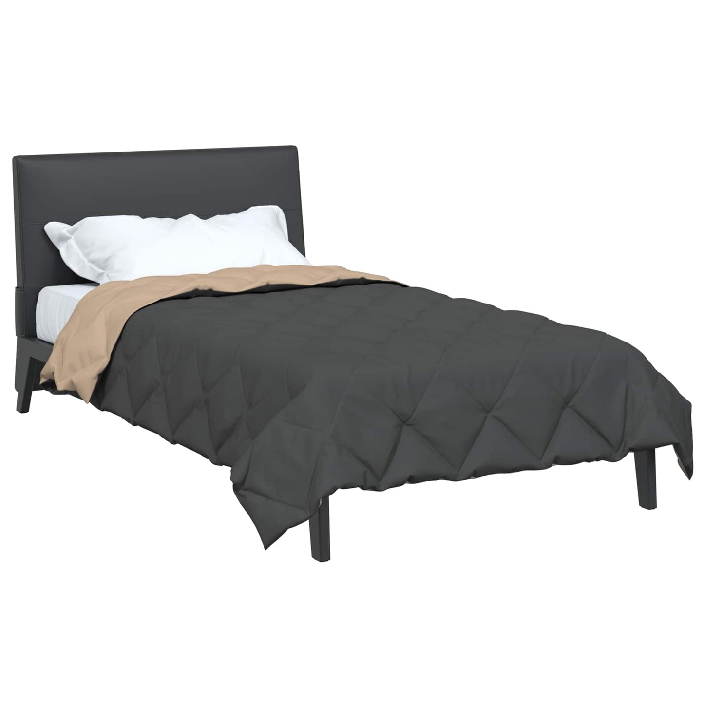 Summer Duvet Anthracite and Taupe 220 x 155 cm Microfiber