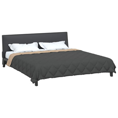 Summer Duvet Anthracite and Taupe 220 x 240 cm Microfiber