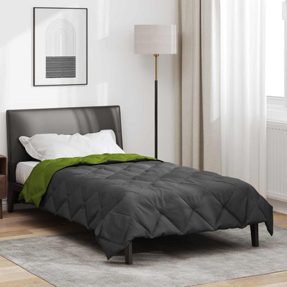 Summer Duvet Green and Anthracite 220 x 135 cm Microfiber