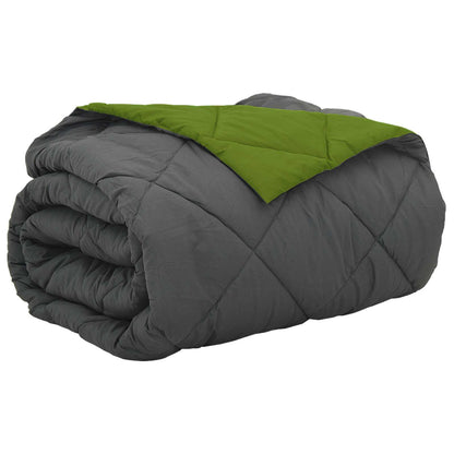 Summer Duvet Green and Anthracite 240 x 260 cm Microfiber