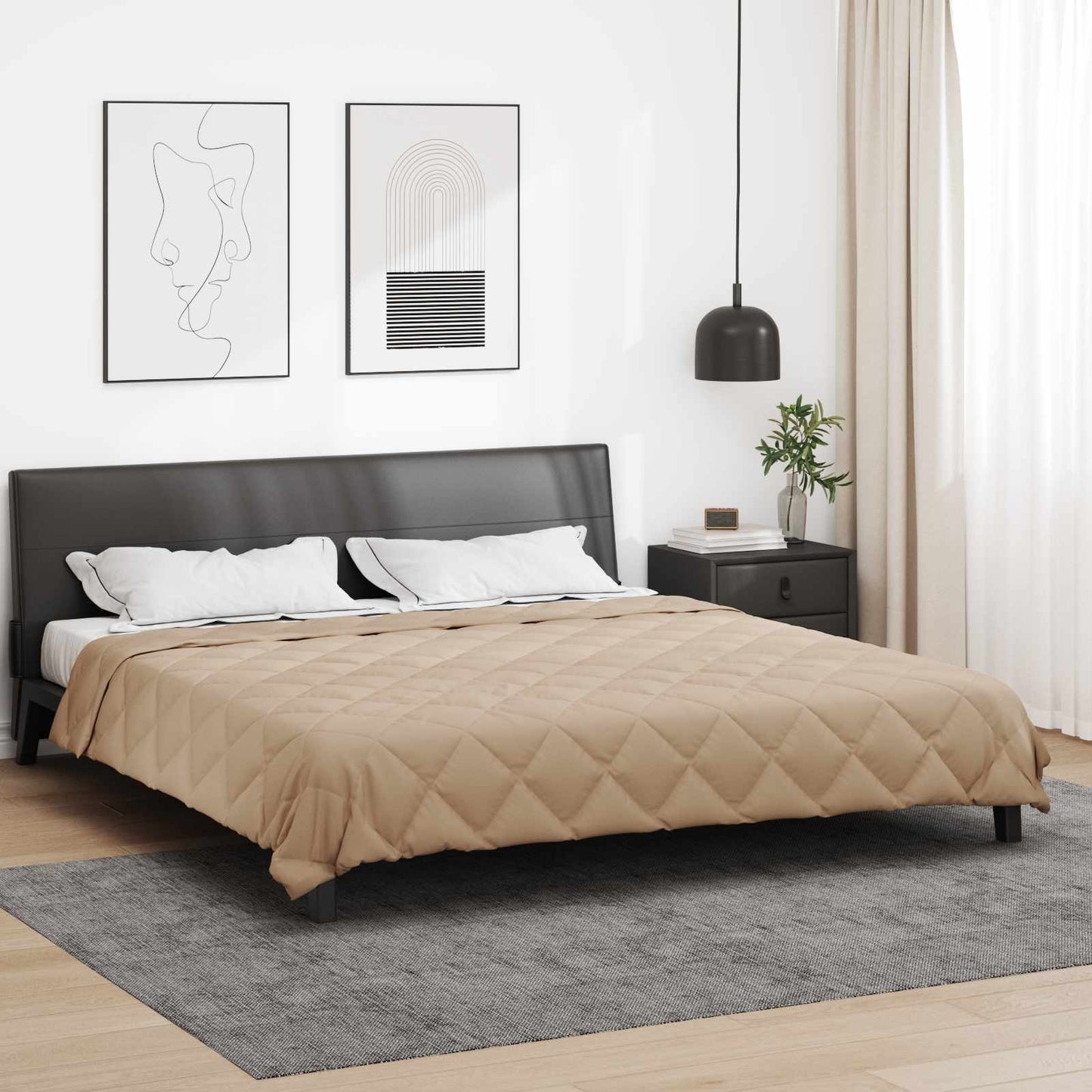 Summer Duvet Taupe 220 x 200 cm Microfiber