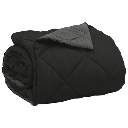 Summer Duvet Black and Anthracite 220 x 240 cm Microfiber