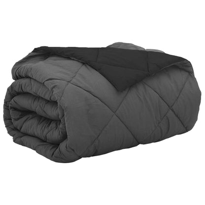 Summer Duvet Black and Anthracite 240 x 260 cm Microfiber