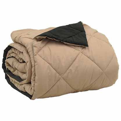 Summer Duvet Black and Taupe 200 x 200 cm Microfiber