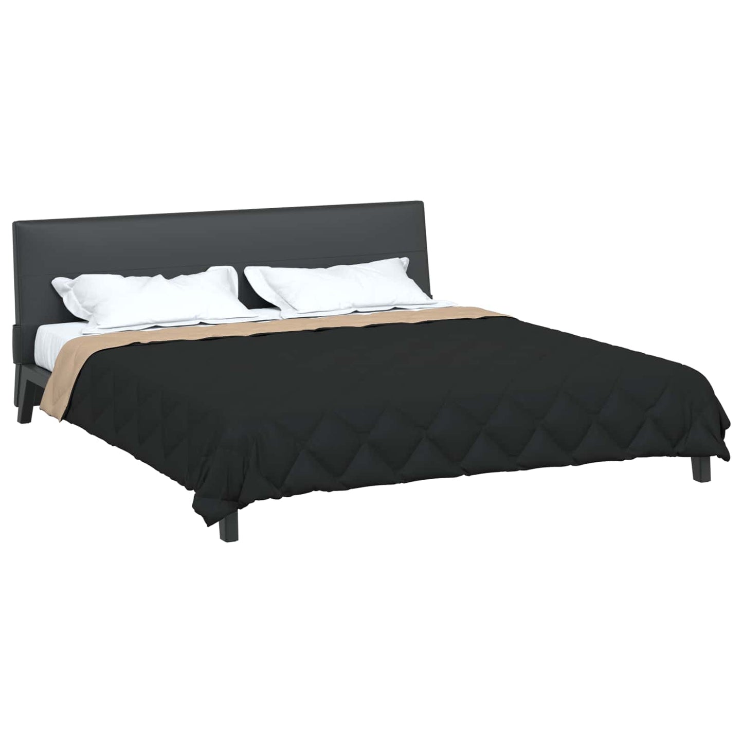 Summer Duvet Black and Taupe 200 x 200 cm Microfiber