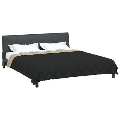 Summer Duvet Black and Taupe 200 x 200 cm Microfiber