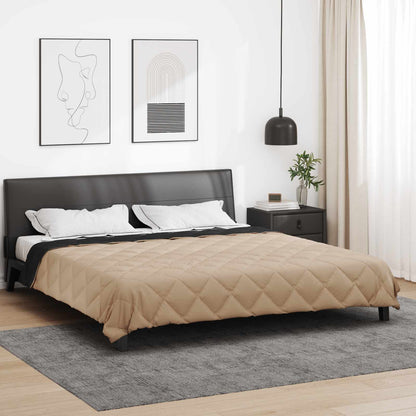Summer Duvet Black and Taupe 220 x 200 cm Microfiber