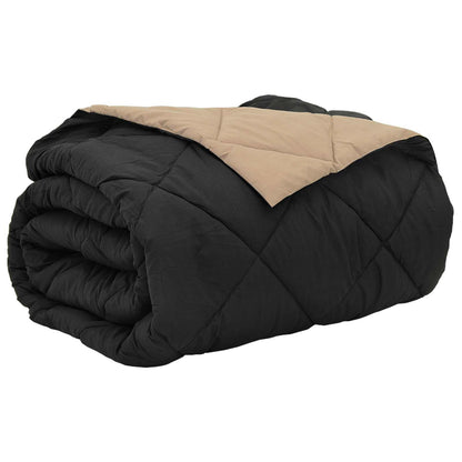 Summer Duvet Black and Taupe 240 x 260 cm Microfiber