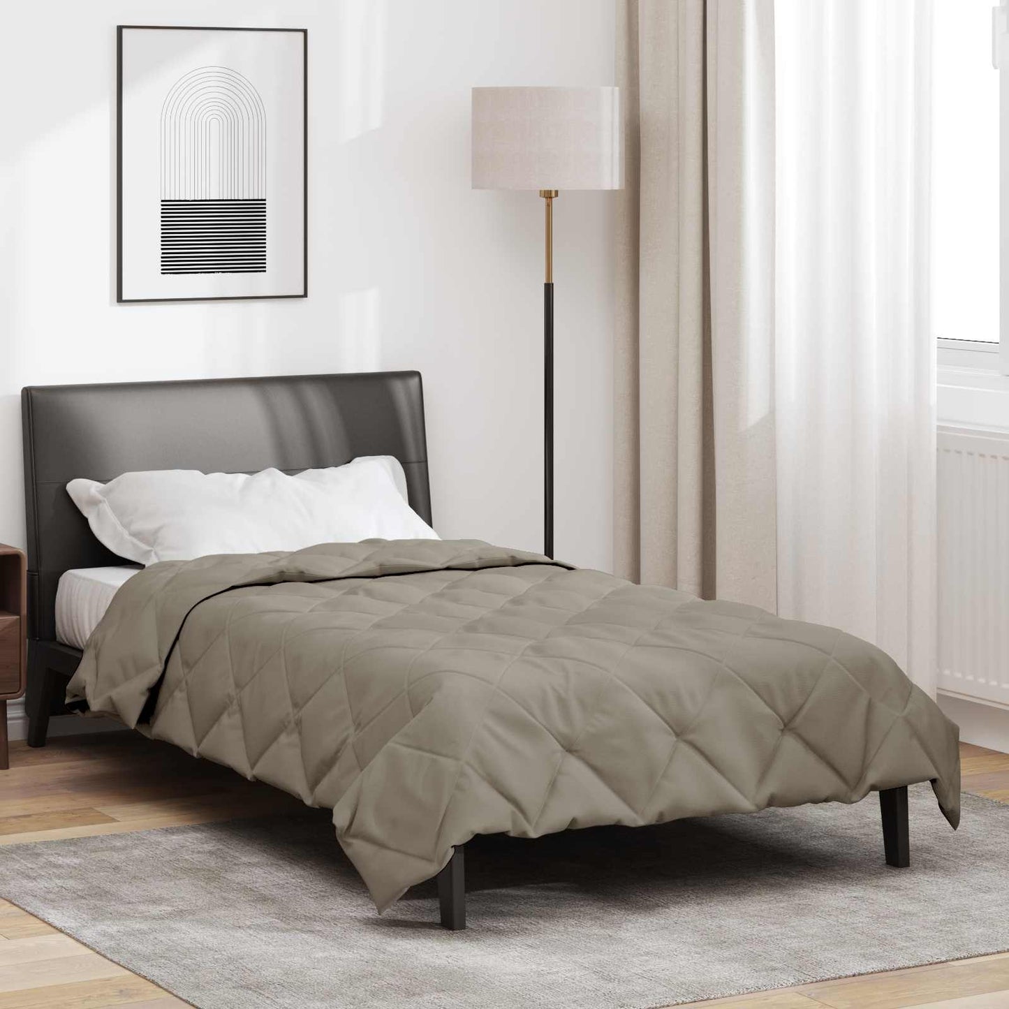 Summer Duvet Light Grey 200 x 135 cm Microfiber