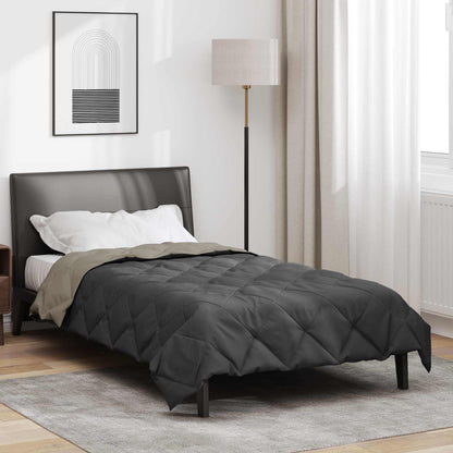 Summer Duvet Light Grey and Anthracite 200 x 155 cm Microfiber