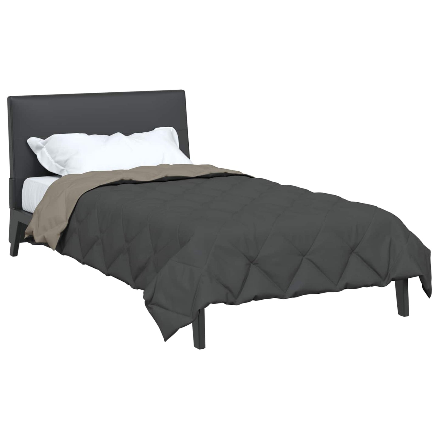 Summer Duvet Light Grey and Anthracite 200 x 155 cm Microfiber