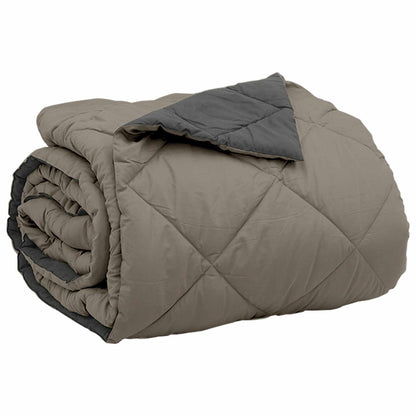 Summer Duvet Light Grey and Anthracite 220 x 240 cm Microfiber