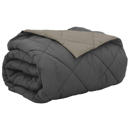 Summer Duvet Light Grey and Anthracite 220 x 260 cm Microfiber