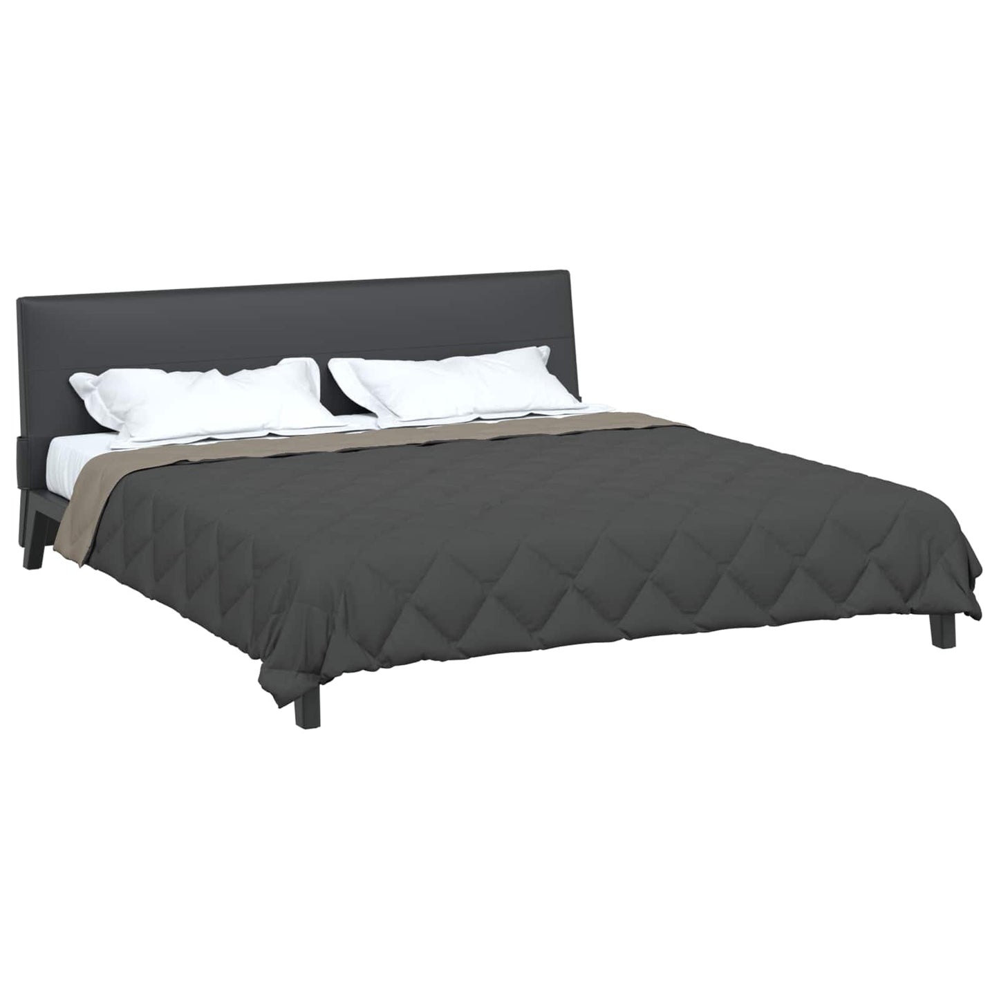 Summer Duvet Light Grey and Anthracite 220 x 260 cm Microfiber