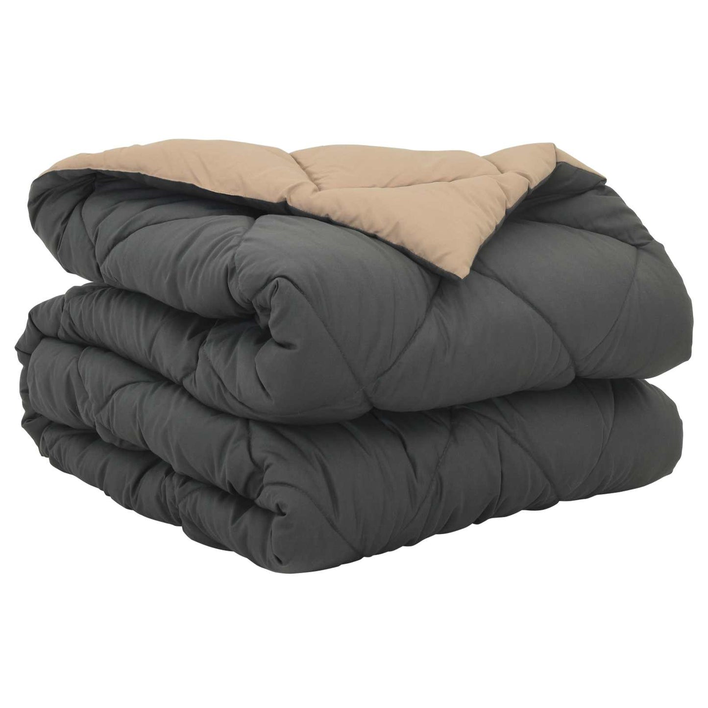 Full Year Duvet Anthracite and Taupe 135 x 200 cm Microfiber