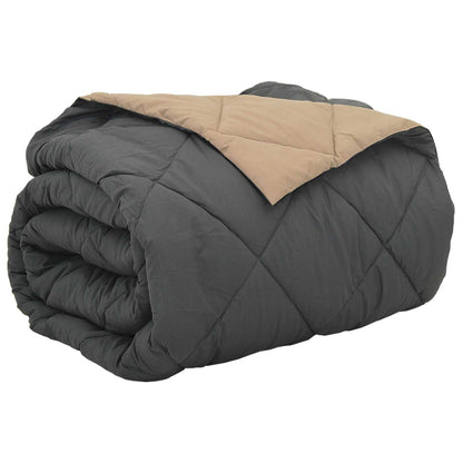 Full Year Duvet Anthracite and Taupe 200 x 200 cm Microfiber