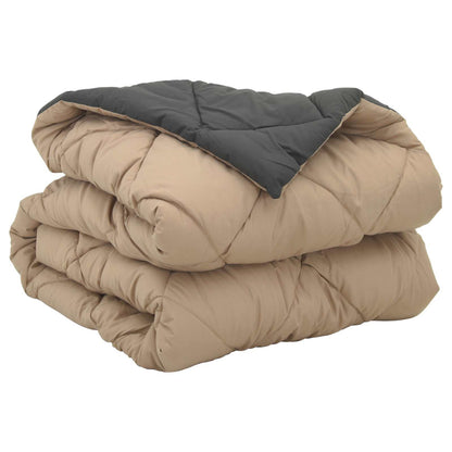 Full Year Duvet Anthracite and Taupe 155 x 220 cm Microfiber