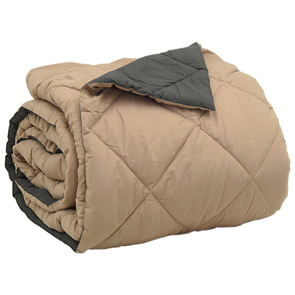 Full Year Duvet Anthracite and Taupe 220 x 240 cm Microfiber