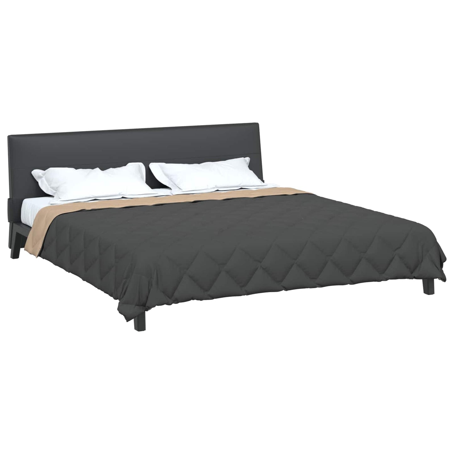 Full Year Duvet Anthracite and Taupe 220 x 240 cm Microfiber