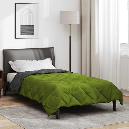 Full Year Duvet Green and Anthracite 200 x 135 cm Microfiber