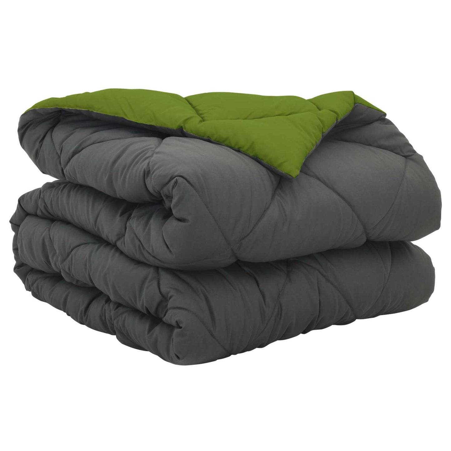 Full Year Duvet Green and Anthracite 200 x 135 cm Microfiber