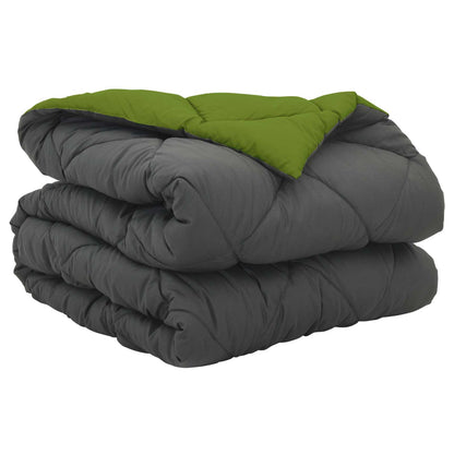 Full Year Duvet Green and Anthracite 200 x 135 cm Microfiber