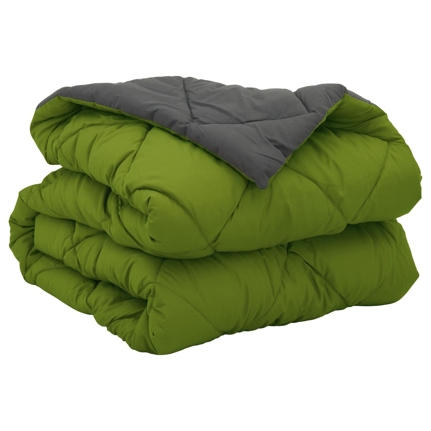 Full Year Duvet Green and Anthracite 200 x 135 cm Microfiber