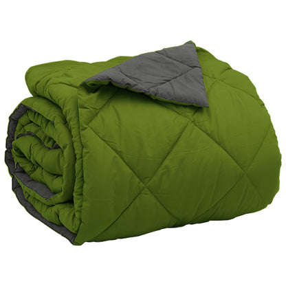 Full Year Duvet Green and Anthracite 200 x 200 cm Microfiber