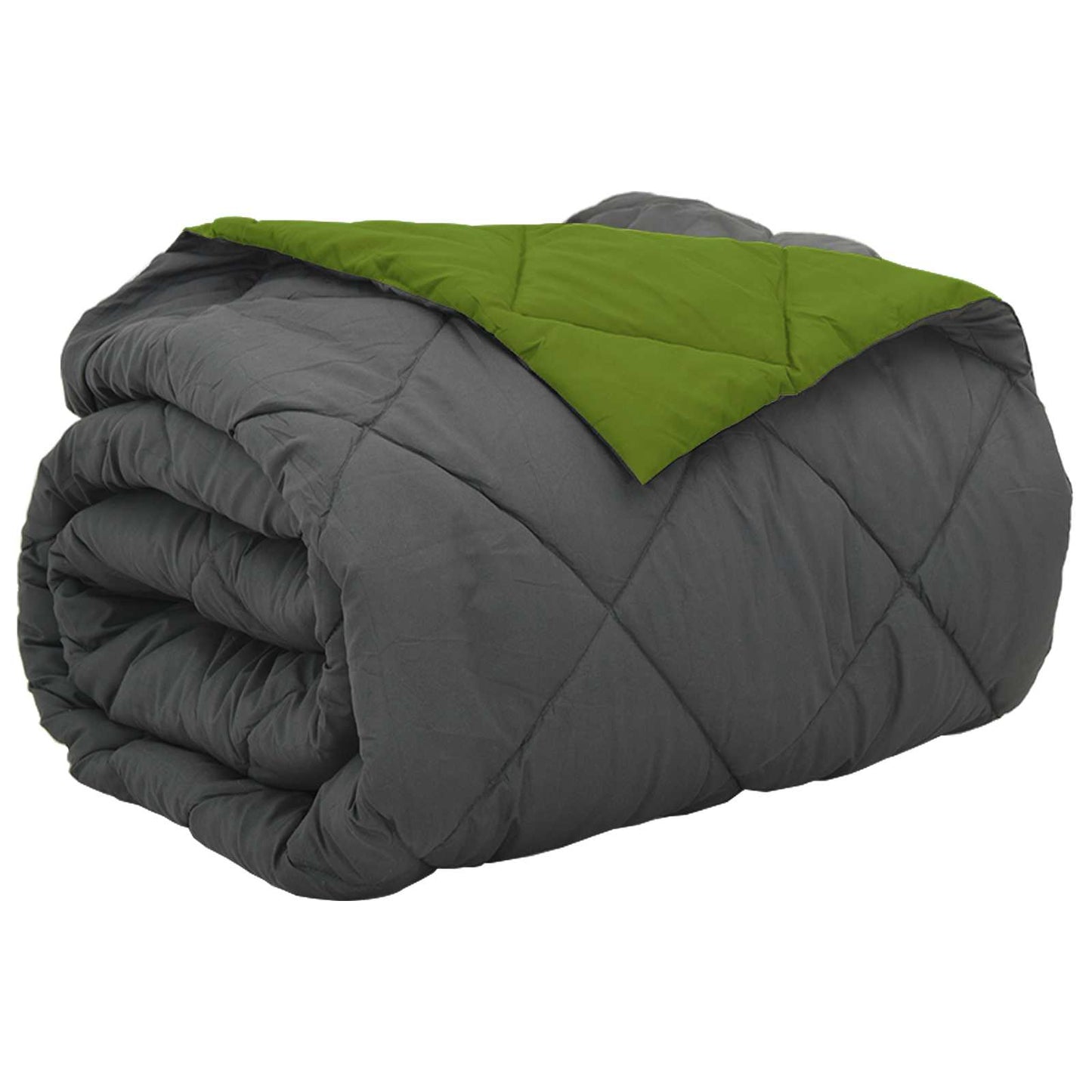 Full Year Duvet Green and Anthracite 240 x 200 cm Microfiber