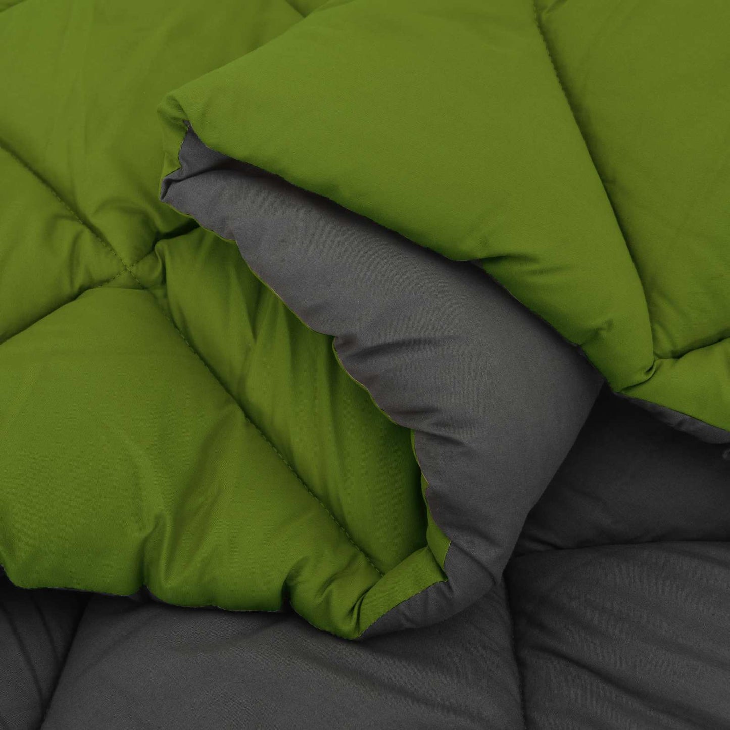 Full Year Duvet Green and Anthracite 220 x 240 cm Microfiber
