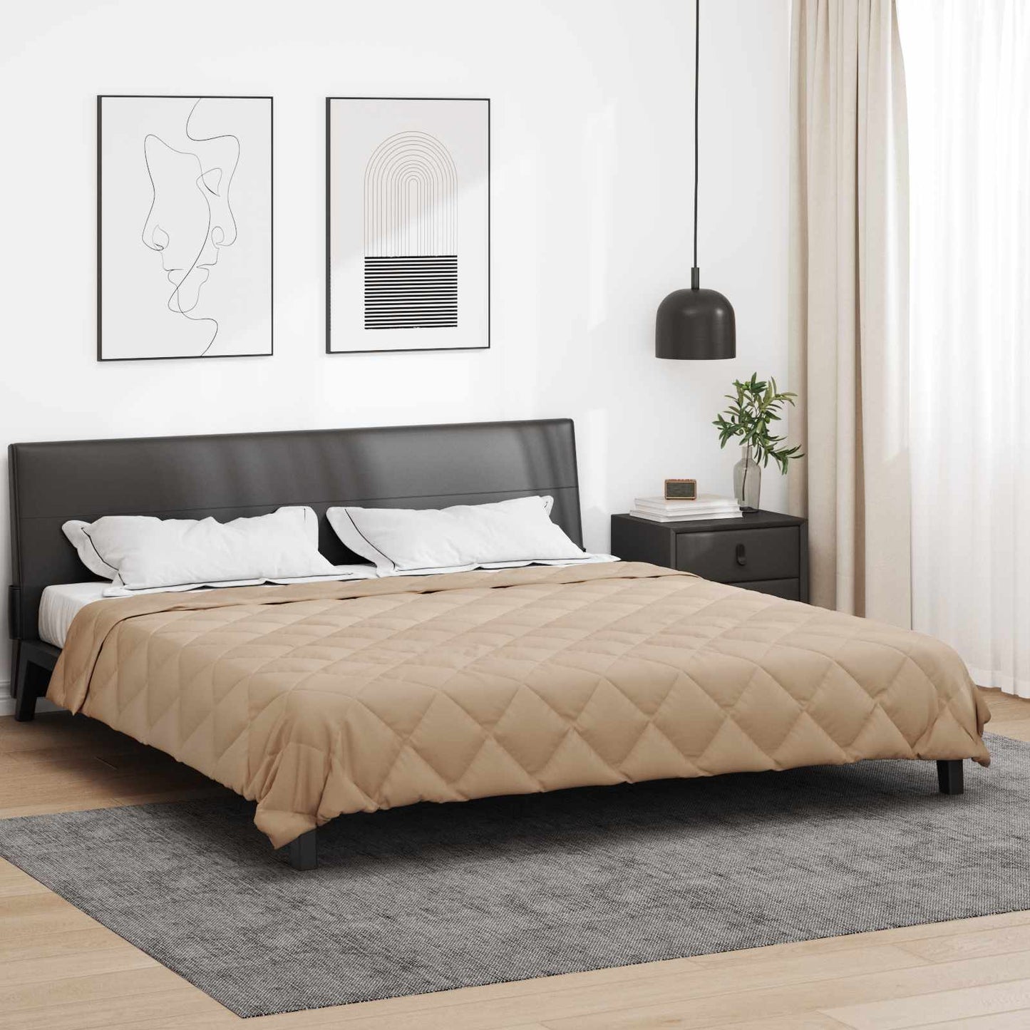Full Year Duvet Taupe 200 x 200 cm Microfiber