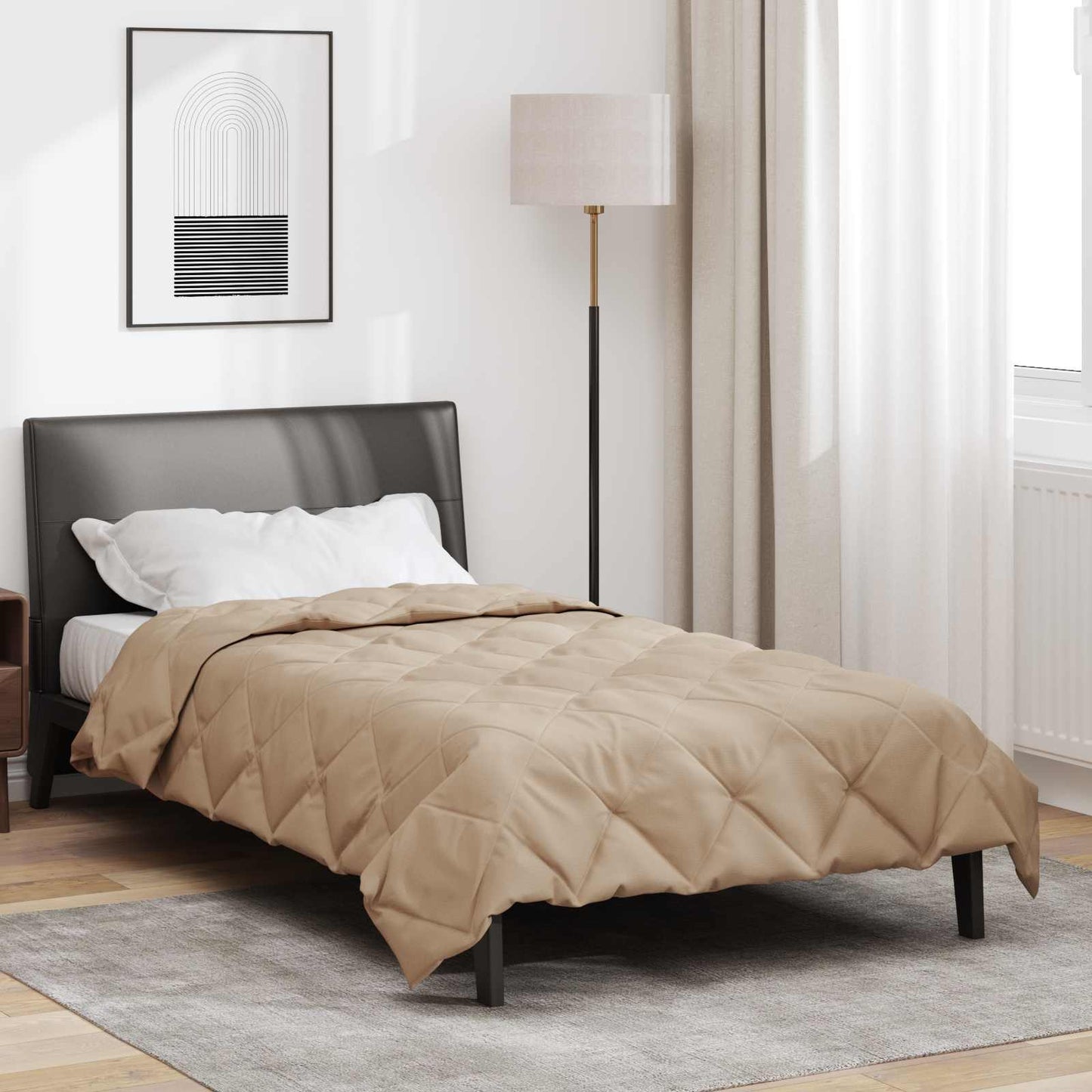 Full Year Duvet Taupe 135 x 220 cm Microfiber
