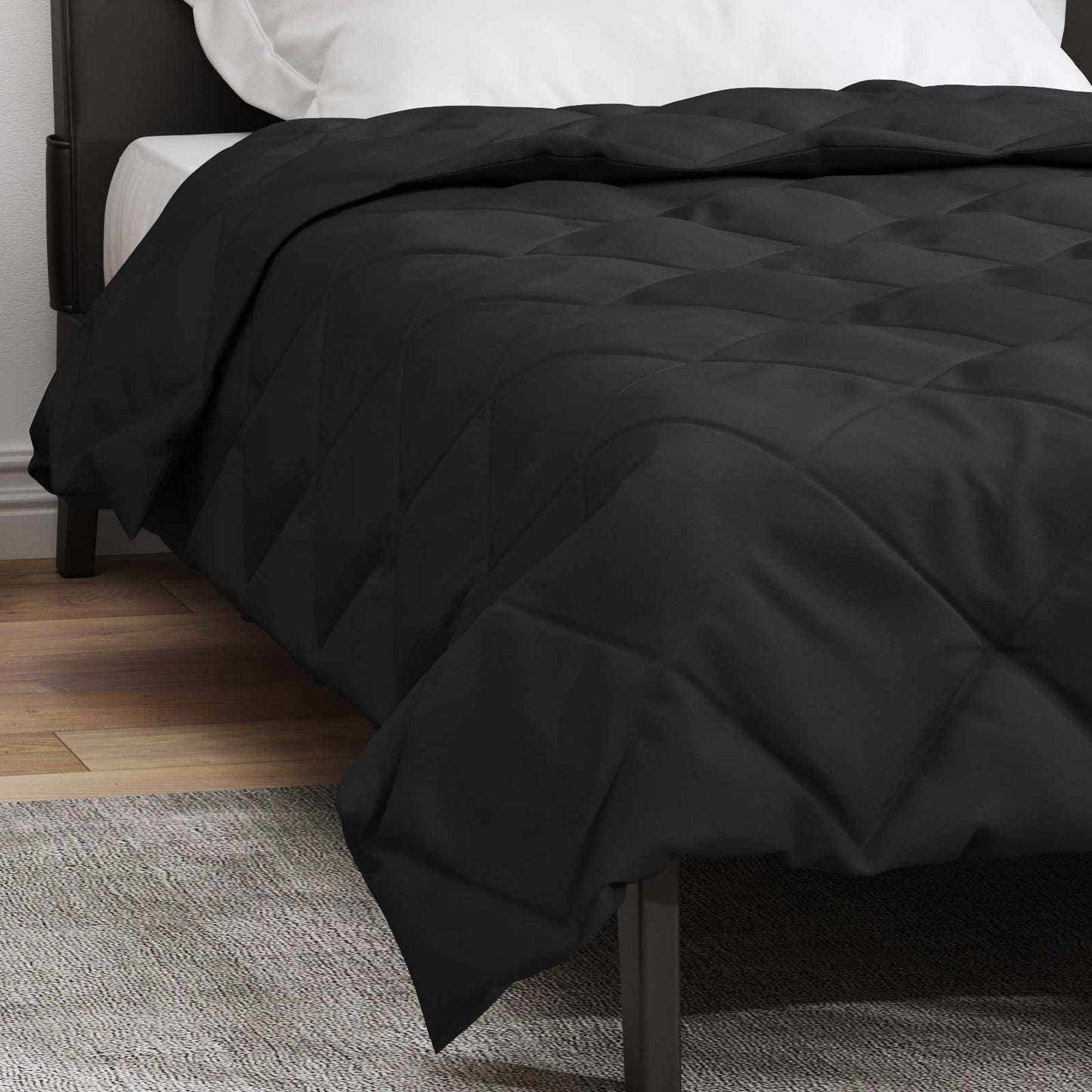 Full Year Duvet Black 155 x 220 cm Microfiber