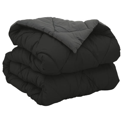 Full Year Duvet Black and Anthracite 135 x 200 cm Microfiber
