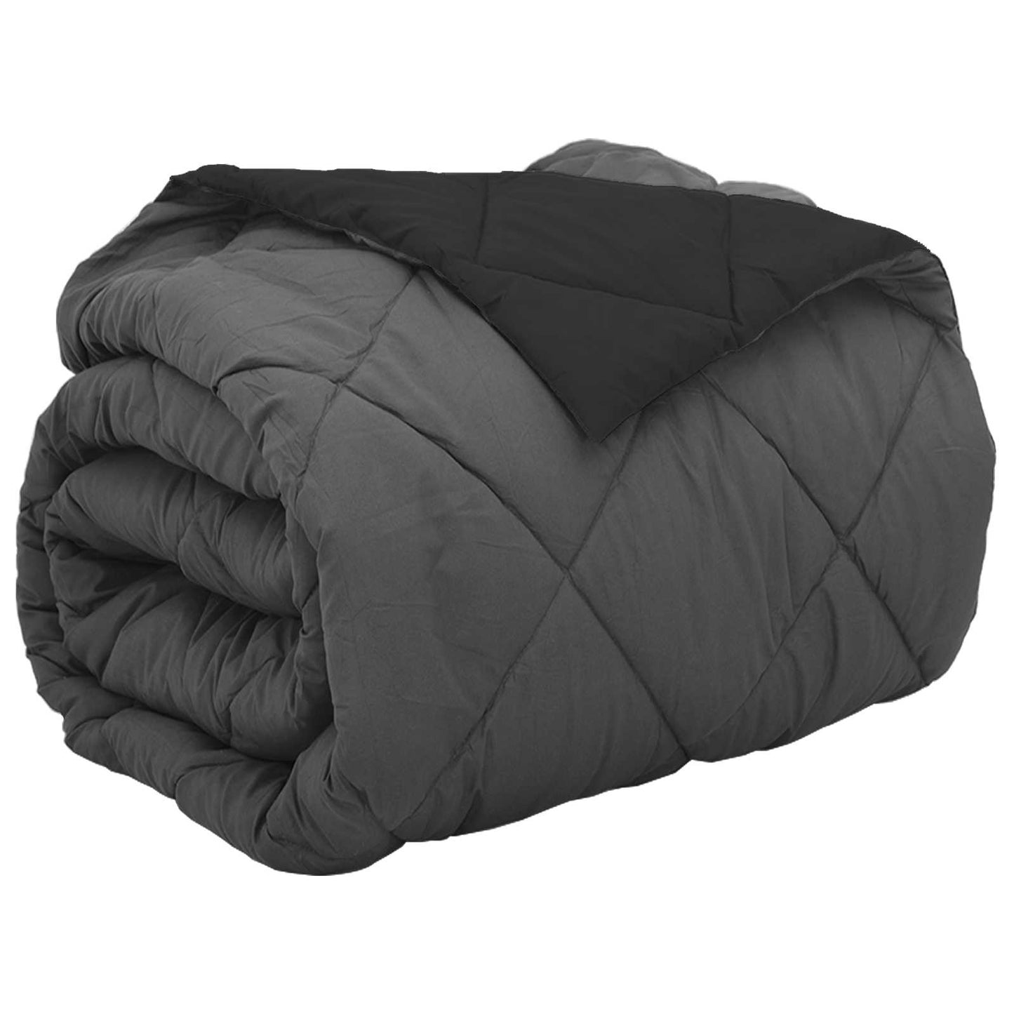 Full Year Duvet Black and Anthracite 200 x 240 cm Microfiber