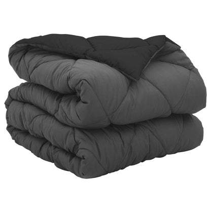 Full Year Duvet Black and Anthracite 220 x 140 cm Microfiber