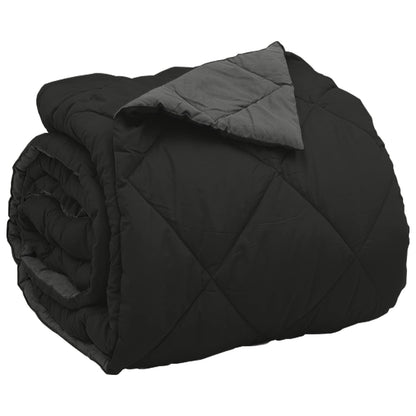 Full Year Duvet Black and Anthracite 220 x 200 cm Microfiber