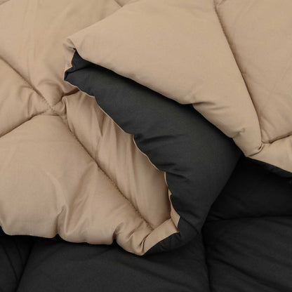 Full Year Duvet Black and Taupe 140 x 200 cm Microfiber