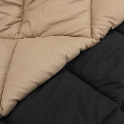 Full Year Duvet Black and Taupe 140 x 200 cm Microfiber