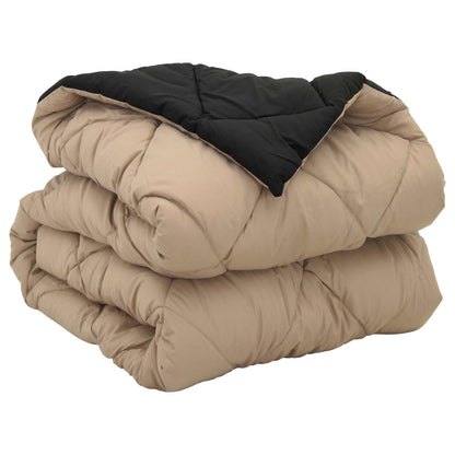 Full Year Duvet Black and Taupe 140 x 200 cm Microfiber