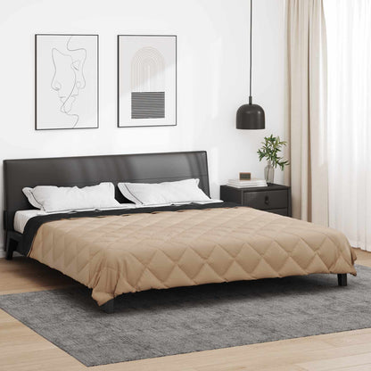 Full Year Duvet Black and Taupe 240 x 200 cm Microfiber