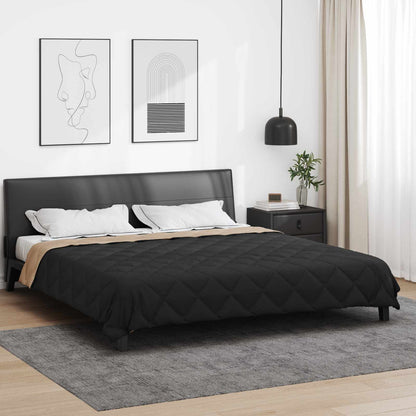 Full Year Duvet Black and Taupe 220 x 240 cm Microfiber