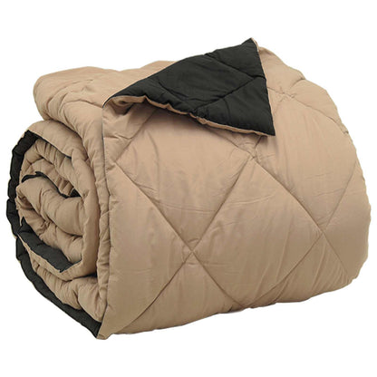 Full Year Duvet Black and Taupe 220 x 240 cm Microfiber