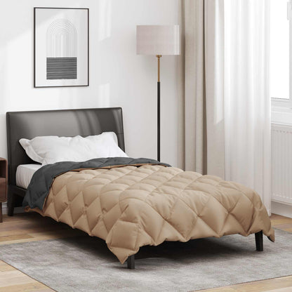 Winter Duvet Anthracite and Taupe 135 x 200 cm Microfiber