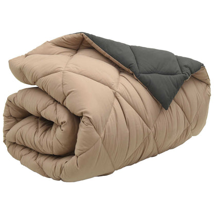 Winter Duvet Anthracite and Taupe 135 x 200 cm Microfiber